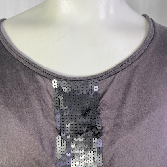 LAURÈL BY ESCADA PURPLE CAMISOLE SEQUINS MADE IN GERMANY SILK ANGORA TOP SIZE 44 - Picture 6 of 10